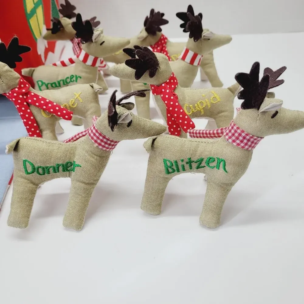 Vintage Pottery Barn Kids Christmas Santa's Workshop Play set Reindeer RARE READ